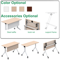 Bureau de travail pliable moderne avec roulettes pour l'école, l'hôpital, table d'ordinateur, poste de travail PC, grande table de réunion