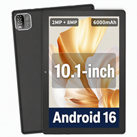 Tablet Android 10.1 Inci Layar IPS HD, Kustom OEM, Laris Manis, Android 16, 1280x800, Prosesor A133 ARM Cortex A53 1.6Ghz, 12+64GB