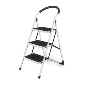 Hot Verkoop 3 Stappen Huishouden Sundries Duurzame Opvouwbare Stalen Opstapladder Met Handvat - Product Image 1