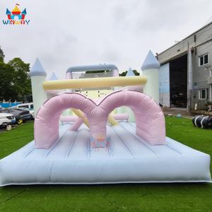Nuevo Circuito de Obstáculos Inflable Macaron 2026, Castillo Hinchable con Tobogán de Colores Pastel, Material de PVC, para 20 Personas, Uso en Exteriores - Product Image 2