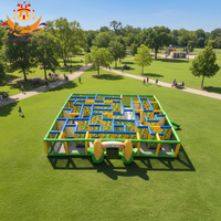 Labyrinthe et parcours gonflable pour parcs d'attractions et centres commerciaux, en PVC, taille personnalisable 10x10m, jeux de plein air