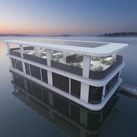 Bateau-restaurant flottant de 24m*12m pour 200 personnes avec toilettes, expérience culinaire ultime, maison flottante