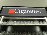 Meuble à cigarettes en métal avec éclairage LED, étagère réglable et lumière RGB – Armoires à cigarettes en vente