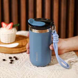Vaso Térmico Personalizado de Acero Inoxidable de Grado Alimenticio para Oficina, 380 ml, 500 ml, Taza de Café de Doble Pared con Aislamiento al Vacío y Cuerda - Product Image 4