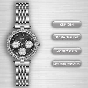 นาฬิกาแฟชั่นสไตล์เพชรที่สร้างสรรค์สำหรับผู้หญิงนาฬิกาควอทซ์สแตนเลสโลโก้ออกแบบได้ตามต้องการ - Product Image 2