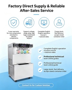 New High Output 7 Flavor Soft Serve <strong>Ice</strong> <strong>Cream</strong> Machine Double Compressor 304 Stainless Steel Multi-Flavor Frozen Yogurt Machine - Product Image 2