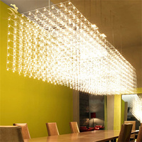 Lustre Cube Lumineux Personnalisé pour Hall d'Hôtel, Villa à Plafond Haut, Centre Commercial, Décoration Artistique