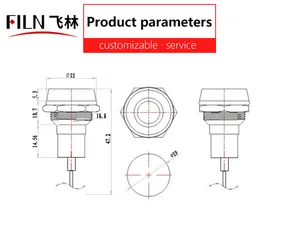 Indikator Panel 19mm, indikator Pilot logam lampu LED