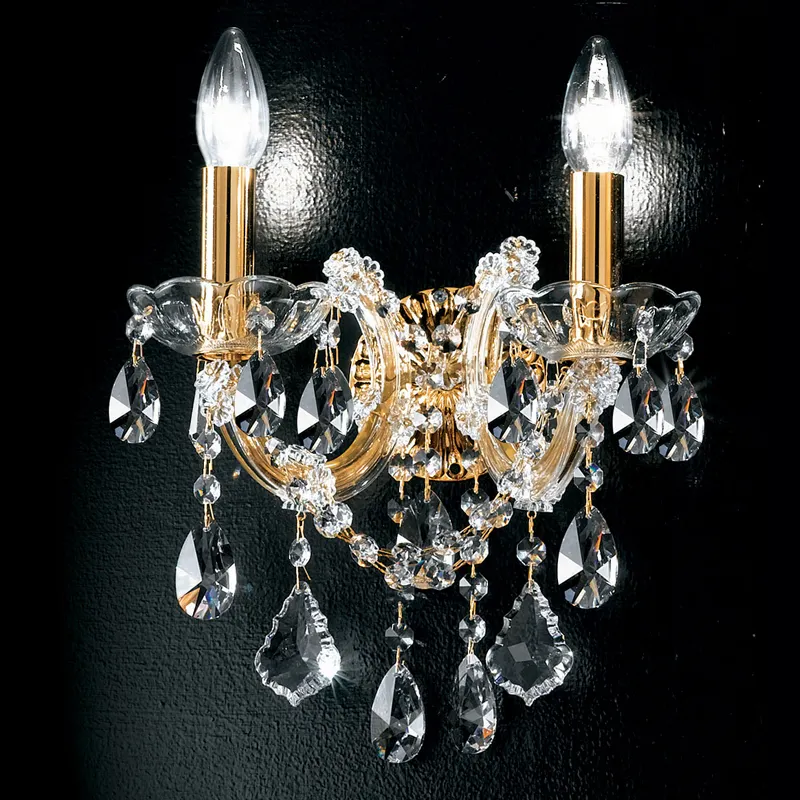 custom modern hotel elegant gold sconce wall lamp Maria Theresa crystal wall light