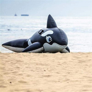 Flotador de piscina de ballena Negra Gigante, juguete de agua para niños y adultos, balsa de natación al aire libre para instalaciones de entretenimiento acuático inflable - Product Image 2