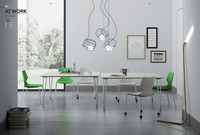Table à manger rectangulaire au design moderne, norme ANSI/BIFMA, chaises de restaurant en acier métallique, écologiques, durables, pour salon, hôtels