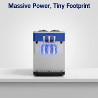 Nouvelle machine à faire des glaces molles, prix compétitif, 3 saveurs, à base de lait et d'eau, couleur dorée luxueuse, longue durée de vie