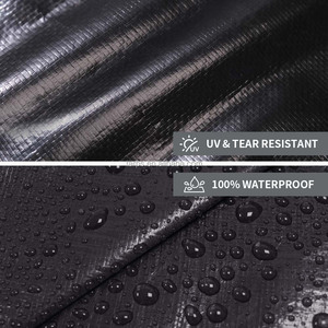 Black Waterproof PE Heavy Duty Tarpaulin PVC-Coated <strong>Outdoor</strong> <strong>Fabric</strong> for Raincoat Curtain Tent All Thicknesses Available