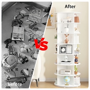Organizador <span class=keywords><strong>de</strong></span> Zapatos Giratorio 360° <span class=keywords><strong>de</strong></span> <span class=keywords><strong>Madera</strong></span> OEM, Estante Multifuncional para Bolsos y Libros, Torre <span class=keywords><strong>de</strong></span> Almacenamiento Vertical que Ahorra Espacio - Product Image 5