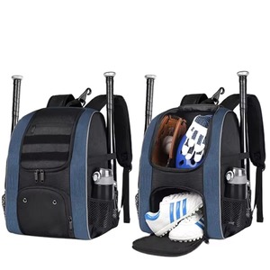 Free Sample BSCI custom low moq black fashion polyester sport baseball <b>backpack</b> men waterproof durable casual <b>big</b> capacity bag - Product Image 4