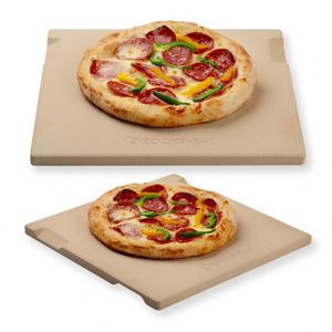 Großer Pizzastein Backstein für Brot mit Schaufel-Set Schwarz Cordierit Beste Stahl-Ofenform Rot Mit Holz für Selbstgemachtes - Product Image 6