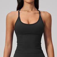 Ensembles de yoga pour femmes, séchage rapide, doux, sans couture, côtelés, avec soutien-gorge de sport dos nu et leggings courts taille haute, directement de l'usine