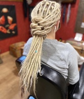 도매 스트레이트 dreadlocks 613 금발 머리 확장 100% 진짜 인간의 처녀 머리 locs 아프리카 머리띠 부드러운 dreadlock 블랙