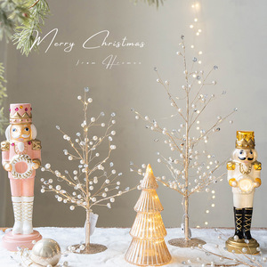 Ornement de sapin de Noël <span class=keywords><strong>en</strong></span> cristal acrylique de 45 cm, guirlande de fleurs <span class=keywords><strong>en</strong></span> vigne, branche de <span class=keywords><strong>perle</strong></span>, feuille de lampe, <span class=keywords><strong>perle</strong></span> de bijou, sapins de Noël haut de gamme - Product Image 4