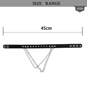 Collier ras du cou punk gothique à chaîne à maillons, fait main en métal et cuir avec rivets, pour anniversaires et style Harajuku - Product Image 5