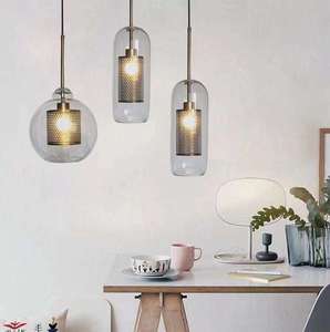 Lámpara Colgante de Estilo Antiguo con Diseño Americano, <span class=keywords><strong>E27</strong></span>, Bola de Cristal, para Vestíbulo de Hotel, Salón de Banquetes, Escalera, Lámpara de Araña, Decoración Colgante para Sala de Estar - Product Image 4