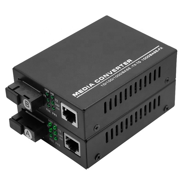 Networking Single Fiber SM 20km 10/100/1000M FTTH TCP/IP Gigabit Fiber Media Converter RJ45 to SFP