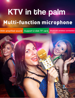 Mikrofon Karaoke Bluetooth Nirkabel 858 Terlaris, Mesin Speaker Genggam Portabel untuk Bernyanyi Anak