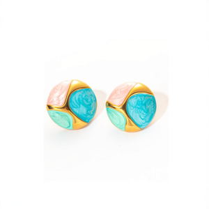 Fashion <b>Stud</b> <b>Earrings</b> 316L Stainless Steel PVD Gold Plating Sustainable Resistant - Product Image 2