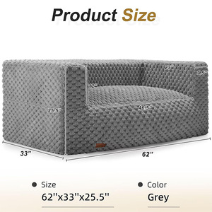 Canapé carré pliable avec rembourrage en éponge, sans cadre, meubles de salon pour animaux de compagnie et famille - Product Image 2