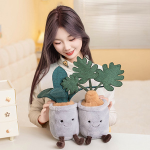 Logo personnalisé Ensemble Tulipe Sansevieria <span class=keywords><strong>Trifasciata</strong></span> Plante en Pot Jouet en Peluche Poupée en Peluche Bicolore Monstera Deliciosa - Product Image 4