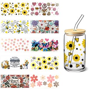 Custom 16oz UV DTF Glass Cup Wraps Cute Cartoon Kawaii <span class=keywords><strong>Hello</strong></span> Cat Kitties Diseño PARA EL Día de San Valentín Método de impresión de transferencia de calor - Product Image 2