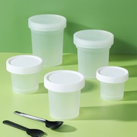 Tasses parfaites pour crème glacée PP sans BPA Tasses à dessert en plastique Récipients à dessert emboîtables Boîte de rangement en plastique Tasses à dessert avec couvercle