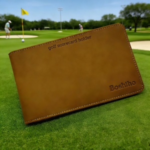 Boshiho Factory Leather Golf Scorecard Holder PU Leather Yardage Book Cover for Golf Accessories - Product Image 1