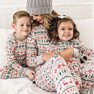 Custom New Festival Matching Christmas Pajamas Family Adult Kids Sleepwear Xmas Nightwear Long Sleeve Christmas Pajamas