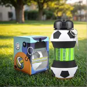 最新款式botella旅行硅胶水瓶可折叠足球便携式运动饮用水大瓶厂家定制