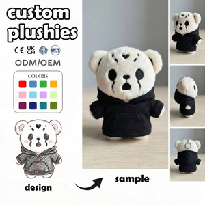 Peluche personnalisée avec design de poupée, ours en peluche mignon à capuche zippée, article de marque Coodoo Tady, peluche lestée personnalisée - Product Image 2