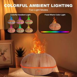 Diffuseur d'arômes électrique en bois 200 ml, best-seller 2025, huile essentielle et humidificateur d'air avec aromathérapie à flamme pour usage domestique - Product Image 2