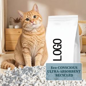 ทรายแมวกระดาษ ย่อยสลายได้ น้ำหนักเบา รับผลิตแบบ OEM แบรนด์ส่วนตัว - Product Image 1