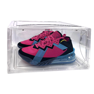 Acrylic sneakers transparent clear Sneakers Stackable Organizer plastic shoe storage box for home household