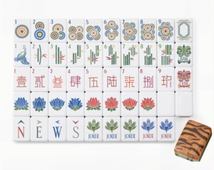 Jeu de <span class=keywords><strong>Mahjong</strong></span> Américain Personnalisé Moderne à Motif Tigre, Design Floral, pour 4 Joueurs, Jeu de Poker de Divertissement, Durable et Portable - Product Image 2