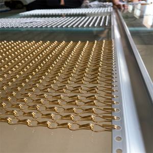 Cortinas de Eslabones de Cadena de Aluminio para Decoración de Techo, Forma de Riel Redondo de 1.5 m de Diámetro, Doradas y Bronceadas - Product Image 2