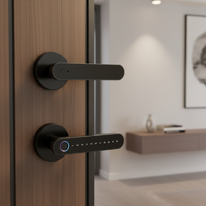 Serrure à poignée SZMYQ pour porte en bois, serrure à code en aluminium pour intérieur, serrure de porte intelligente électronique à reconnaissance d'empreintes digitales pour chambre à coucher - Product Image 3