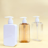 Flacon carré PETG professionnel anti-fuite avec pompe pour shampoing et lotion, 200 ml, 260 ml, à épaule plate, vide, pour emballage cosmétique et soins de la peau