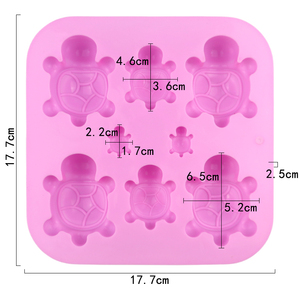 قالب كعكة سيليكون 8 فتحة صغيرة + سلحفاة كبيرة الشكل قالب صابون صنع يدوي قالب راتنج يمكنك استخدامه بنفسك قالب بودنغ خبز منزلي - Product Image 2