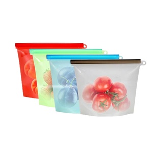Reusable Seal Silicone Food Fresh Bag Zip lock Food Storage Bag
