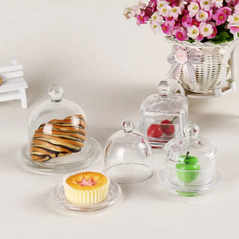 Exquisite clear glass cake serving plate with cover wedding cake covers for food fruits snacks