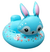 Rangées flottantes montées par canard jaune gonflable Cercle de natation pour enfants Jouets de jeu d'eau en PVC Anneau de natation