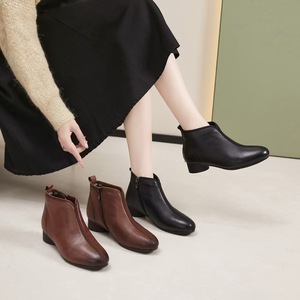 Nouvelles Bottes Femme Automne/Hiver 2025 en Cuir de Vachette Vieilli à Talon Haut et Bout Pointu – Style Polyvalent et Élégant - Product Image 1