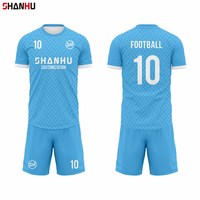 Ensemble de maillots de football en gros avec logo brodé, maille respirante anti-humidité pour enfants, garçons, filles, uniformes d'équipe personnalisés en gros