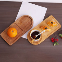 Assiette de petit-déjeuner en bois personnalisable avec logo, plateau de service en bois pour café, thé, pain et lait, plateau de service pour dîner
